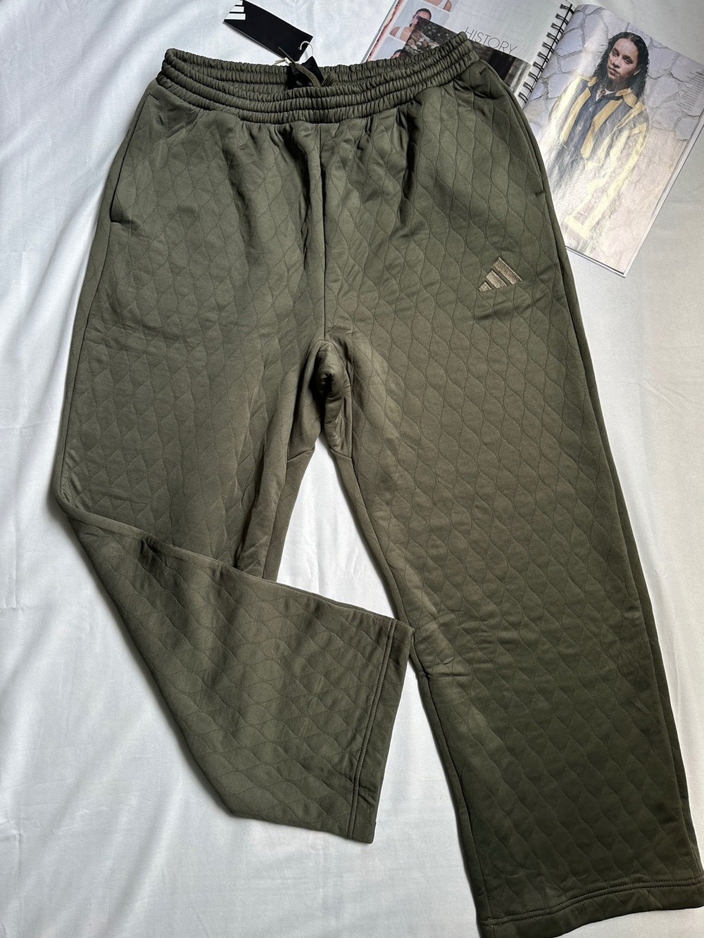 adidas Olive Green Quilted Track Pants